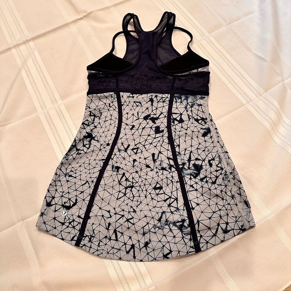 LULULEMON Tank Top Pedal Pace Star Crushed Navy Blue Luxtreme Mesh